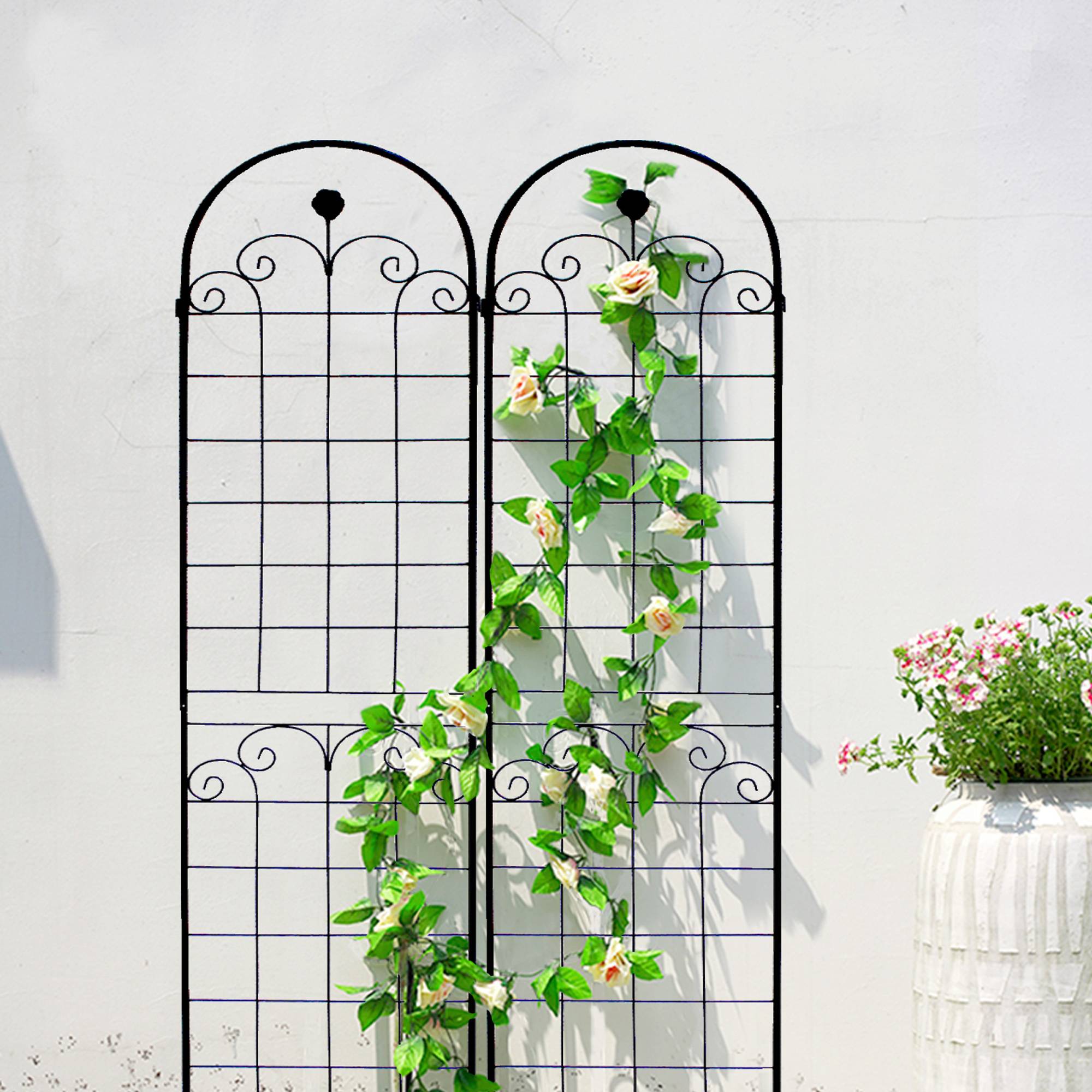 4 Pack Metal Garden Trellis For Climbing Plants Outdoor Netting Trellis