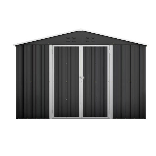 10' x 10' Steel Garden Shed With Double Lockable Door