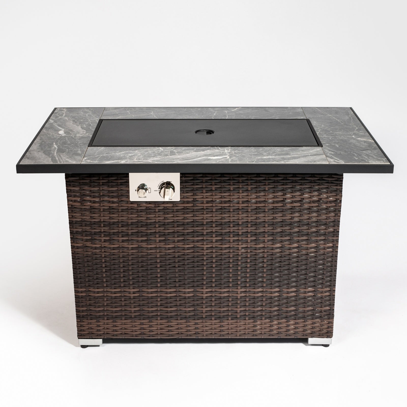 44 Outdoor Propane Fire Pit Table, Ceramic Tabletop Gas Fire Table - Outdoor Chilling