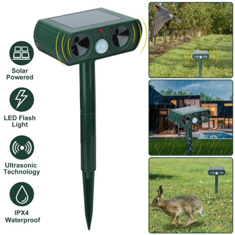 Ultrasonic Animal Repellent Solar Motion Sensor Repellent IPX4 Outdoor Waterproof Type - Outdoor Chilling