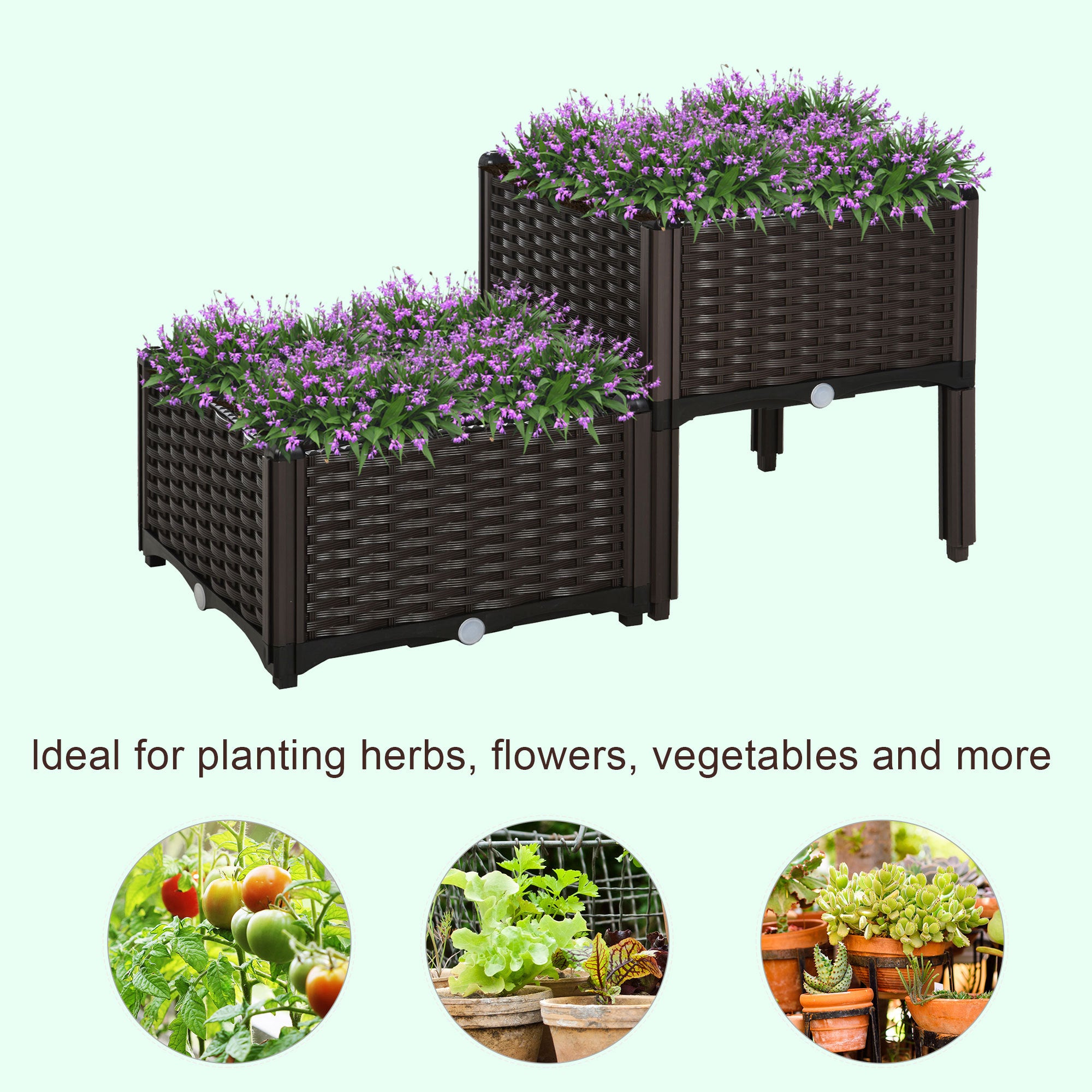 Raised Garden Bed With Legs, Self-Watering Planter Box Raised Bed To Grow Flowers - Outdoor Chilling