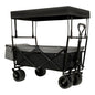 480Lbs Collapsible Wagon With Canopy,Wagon Stroller With 7 All-Terrain Wheels, Lightweight Foldable Wagon, Large Capacity For Camping, Shopping, Sports, And Garden Use,purple With Mosquito Net