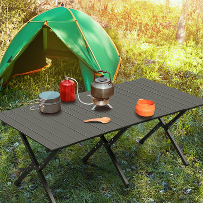 116X60X42cm Black Camping Roll Table