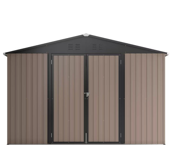 10' x 10' Steel Garden Shed With Double Lockable Door