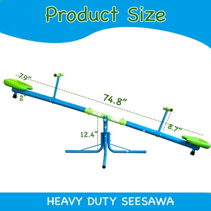 Upgraded Seesaw, Swivel 360 Degree Toddler Sitting And Rotating Seesaw, Outdoor Play Equipment For Kids In Backyard Playground