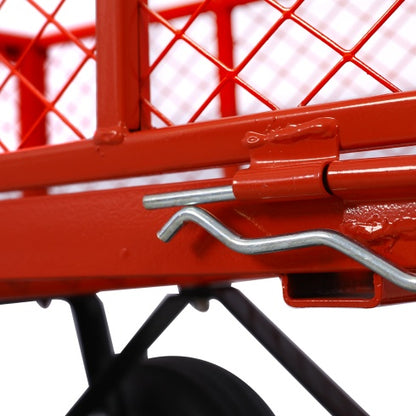 Steel Garden Cart, Steel Mesh Removable Sides, 3 Cu Ft, 550 Lb Capacity, Red - Outdoor Chilling