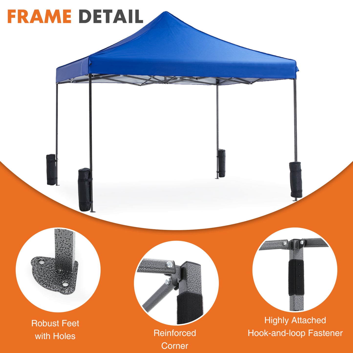 10 X 10ft  Up Canopy Tent Easy Setup Outdoor Shade Instant Portable Sun Shelter Canopy Tent For Parties Camping Beach