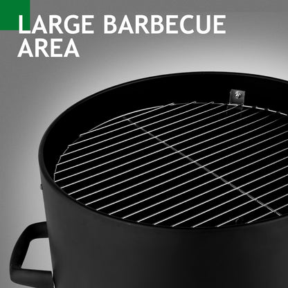 48x48x119cm Black 3-layer Oval Cylinder Smoker Iron Charcoal Grill