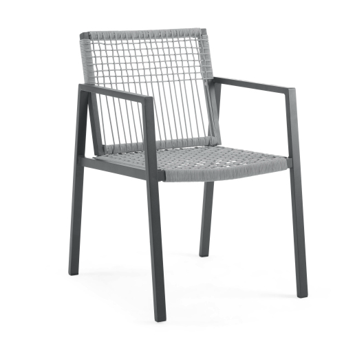 Outdoor Dining Chair Set Of 2, Aluminum  Rope , Outdoor Armchair Seating For Patio Backyard Poolside Balcony, Cushion Included