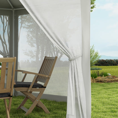 Outsunny 13' X 11' Outdoor Party Tent, Hexagon Sun Shade Shelter Canopy With Protective Mesh Screen