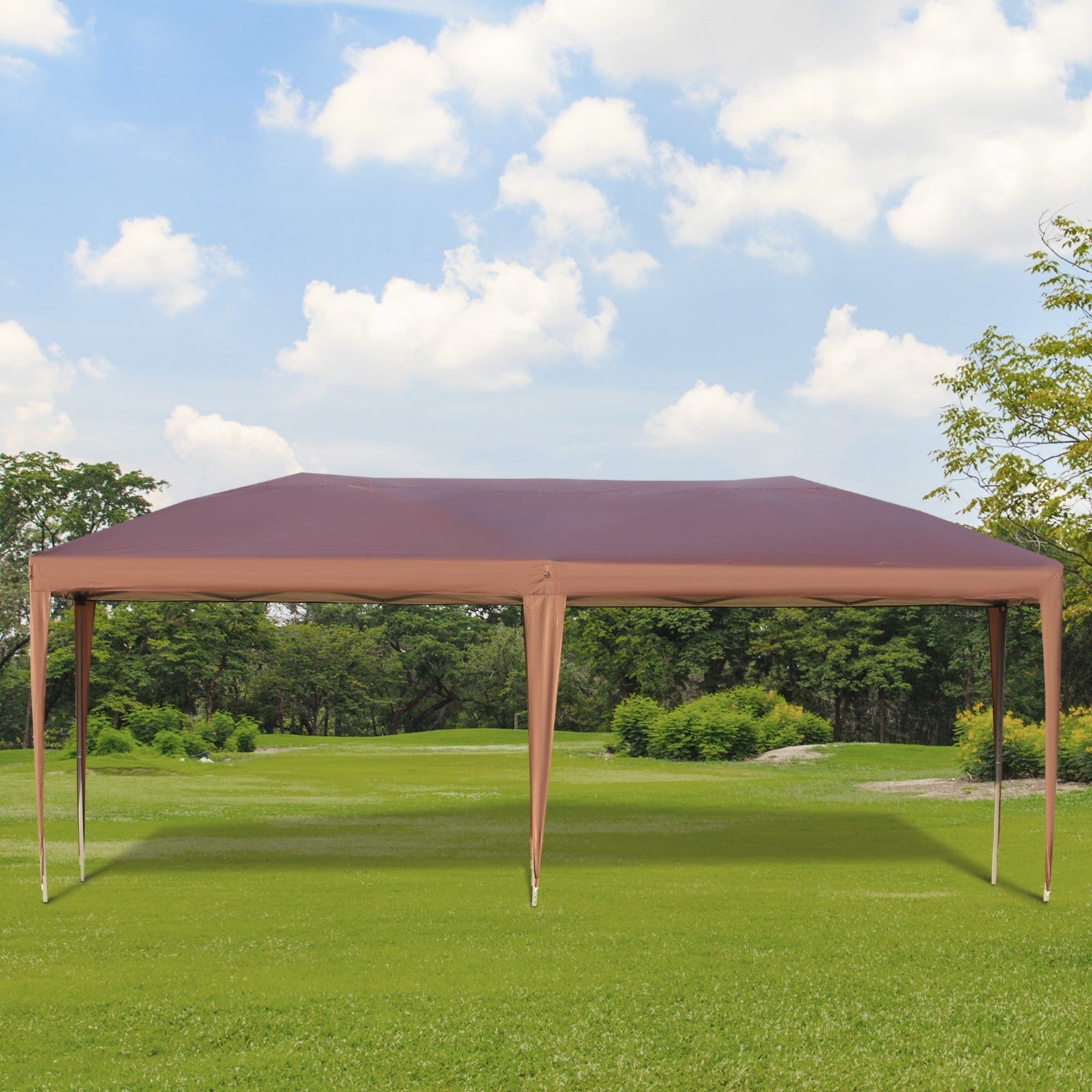 Outsunny 10' X 19.2' Pop Up Canopy Tent, Heavy Duty Tents For Parties, Outdoor Instant Gazebo Sun Shade