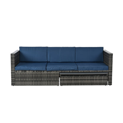 Patio Furniture, Outdoor Furniture, Seasonal PE Wicker Furniture,5 Set Wicker Furniture With Plywood - Outdoor Chilling