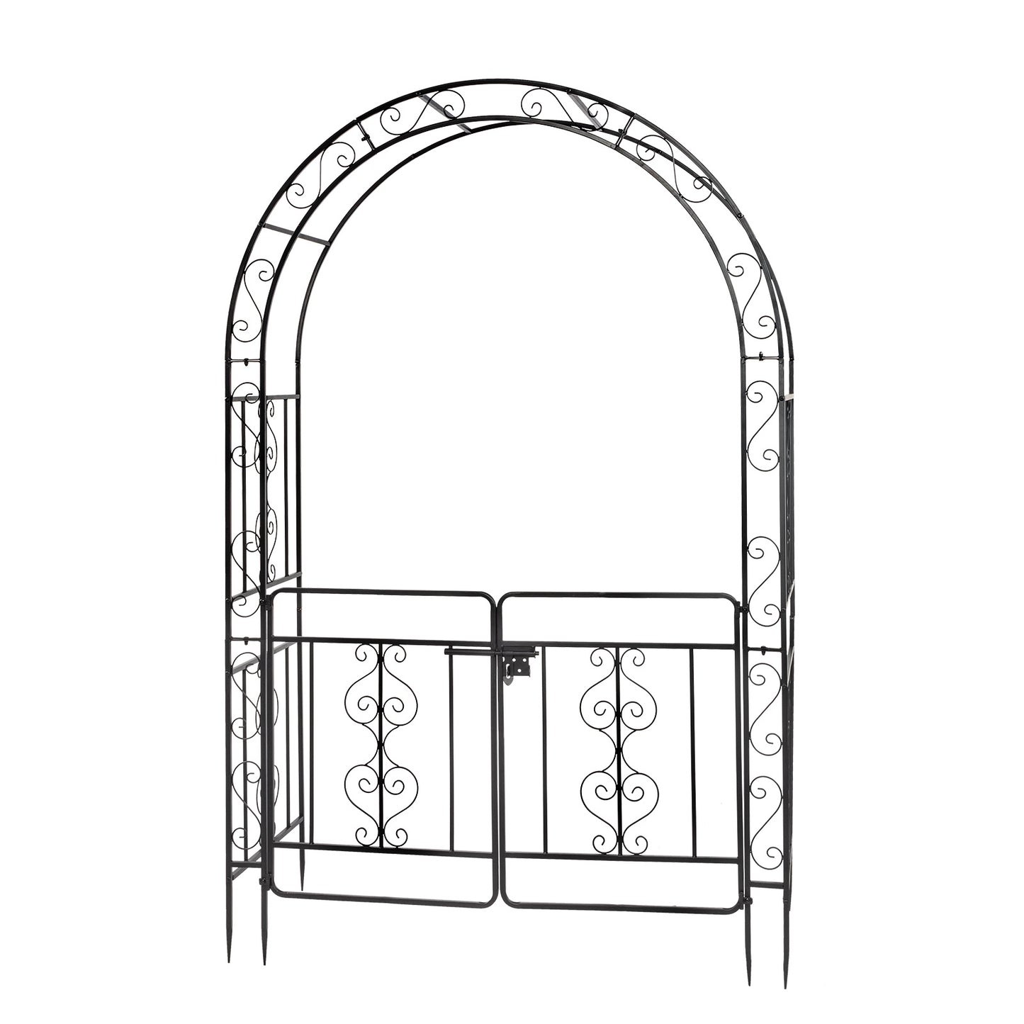 7ft, Black, Double-decked, Rounded Roof, With Door, Wrought Iron, Iron Arch, Courtyard