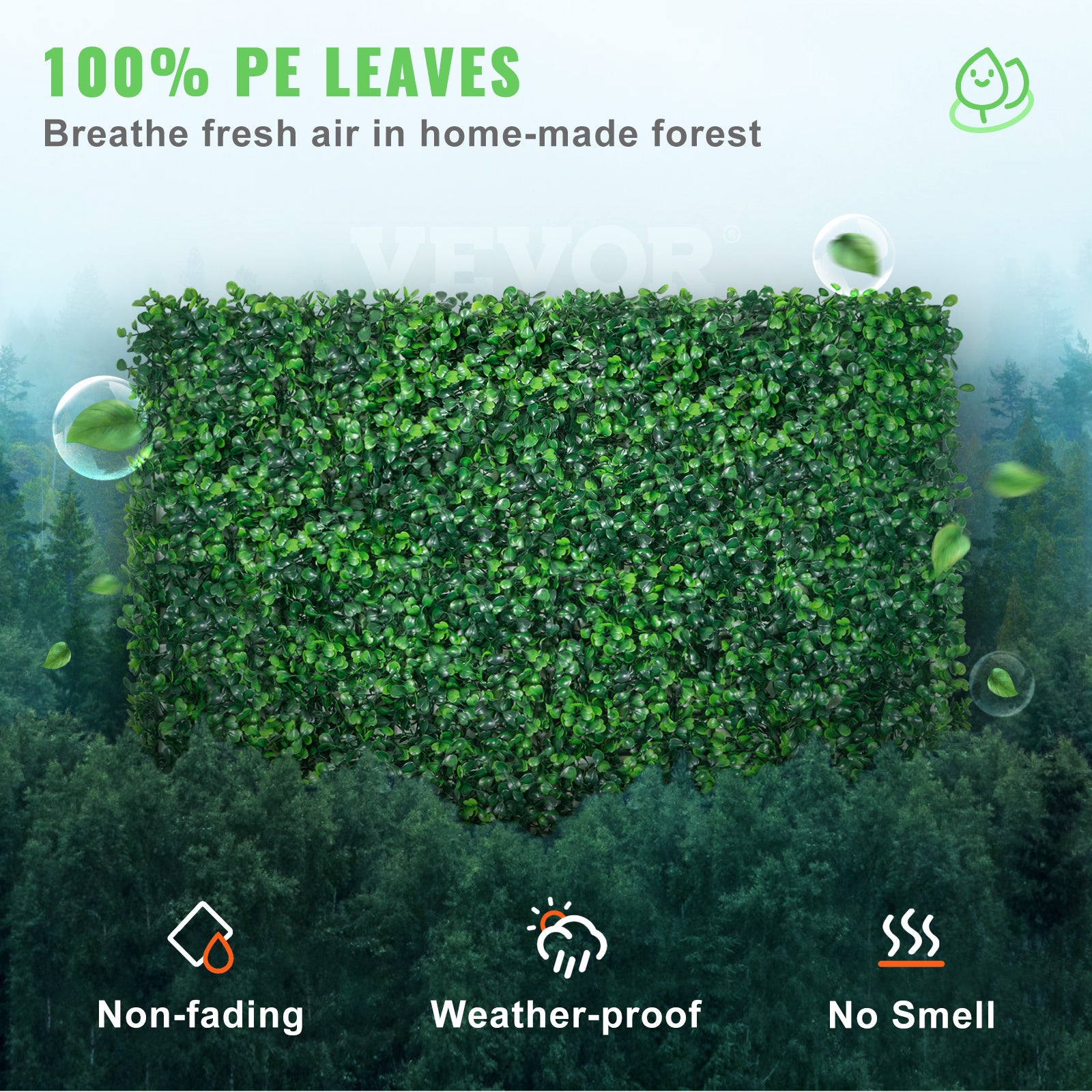 VEVOR 12PCS Grass Wall Panels For 32 SQ Feet, Boxwood Hedge Wall Panels, Artificial Grass Wall, Privacy Hedge Screen UV Protected For Outdoor Indoor Garden Fence Backyard