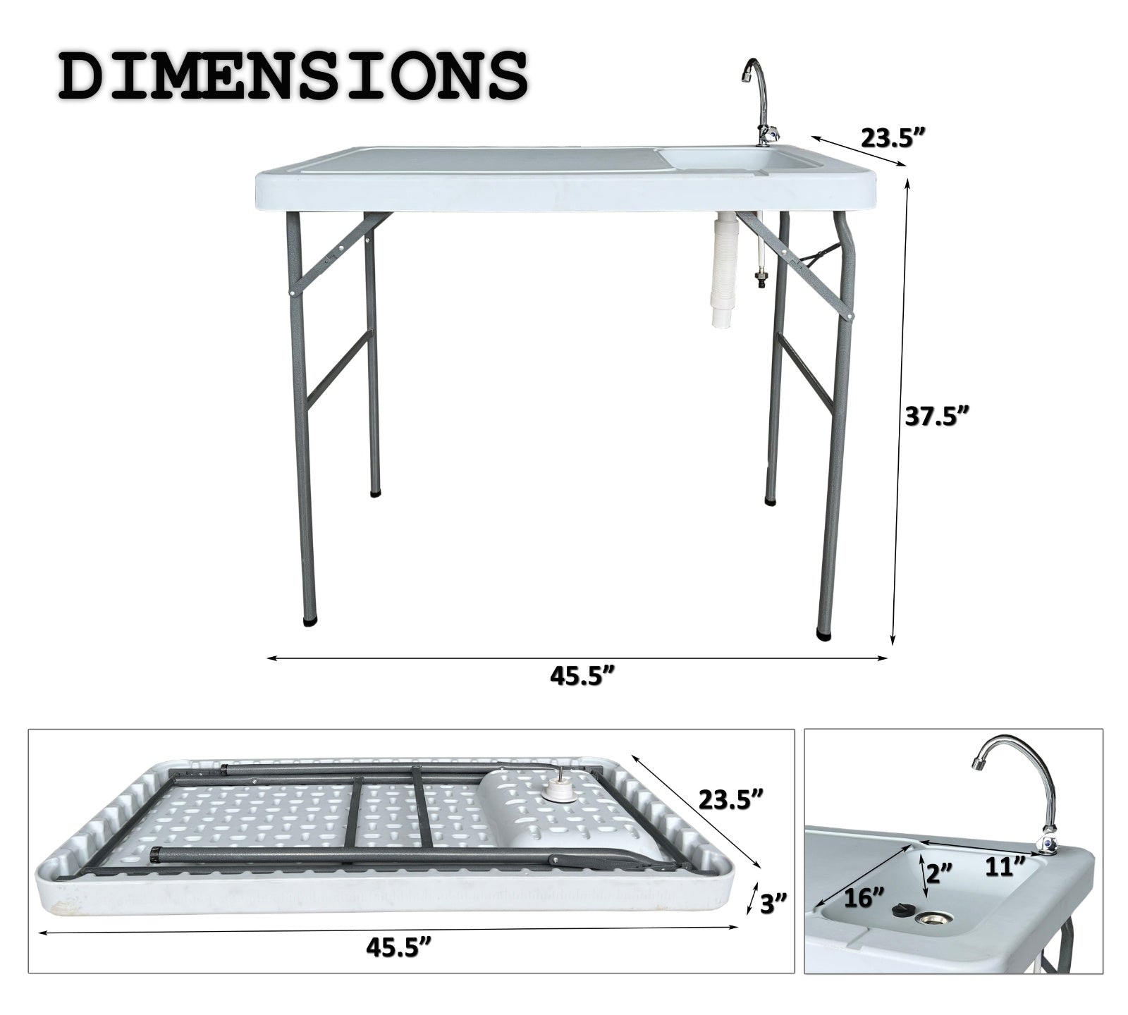 Outdoor Fish And Game Cutting Cleaning Table W Sink And Faucet