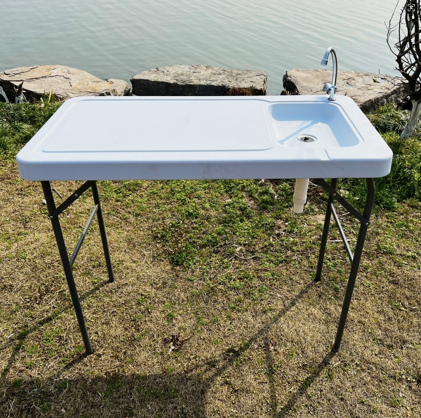 Outdoor Fish And Game Cutting Cleaning Table W Sink And Faucet