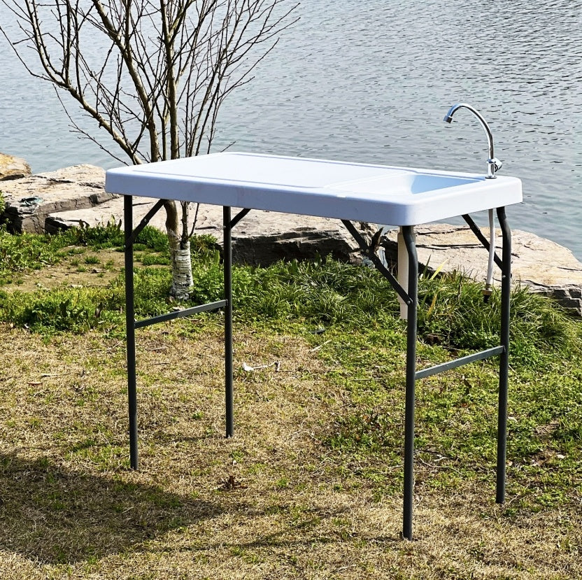Outdoor Fish And Game Cutting Cleaning Table W Sink And Faucet