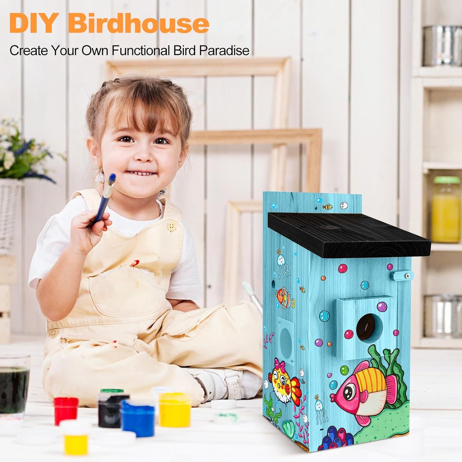Smart Bird House With Camera,3MP Birdhouse Camera For Outdoors, Auto Capture Bird Videos & Motion Detection, Watch Bird Nesting & Hatching In Real Time, DIY Ideal Gift