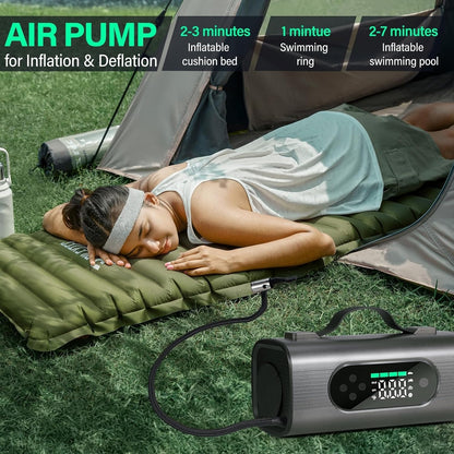 Newest 8 In 1 Portable Car Battery Starter With Air Compressor, Car  Wireless Vacuum Cleaner 150PSI Car Battery Starter 12V With Large LCD Display