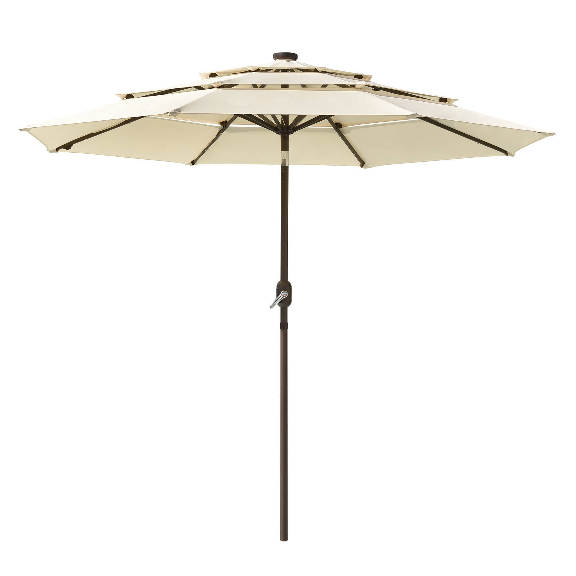 9Ft 3-Tiers 24LEDS Patio Umbrella - Outdoor Chilling