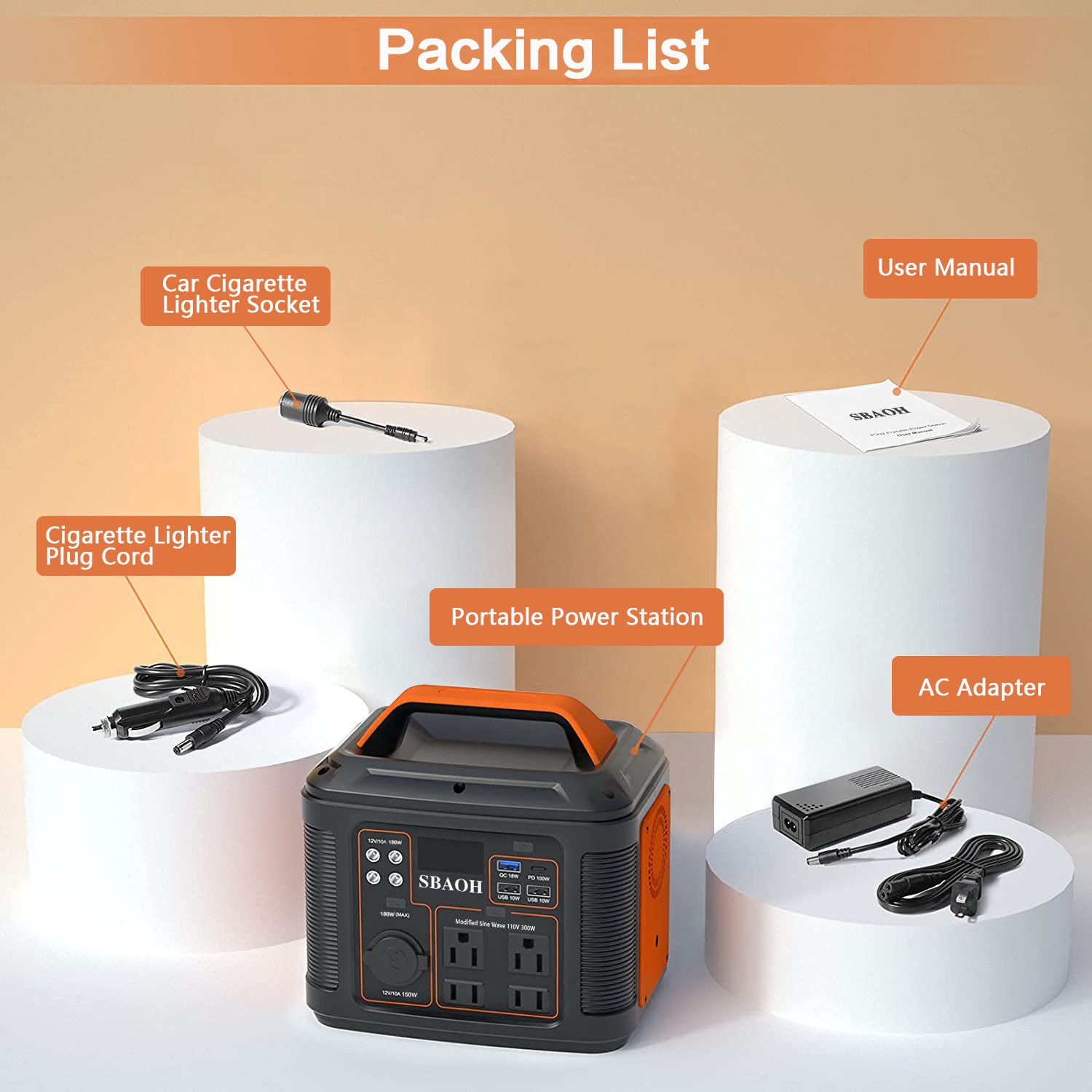 US Plug Portable Power Station P302,300W 296Wh Backup Lithium Battery, Solar Generator For Home And Outdoor Emergency Power Supply, Solar Panel Is Not Included