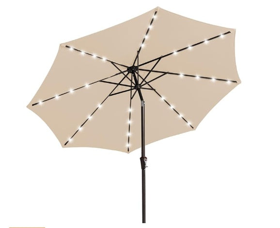 Nix KS All-iron Lamp Beads In The Pillar Umbrella 9-8-38- Beige - Outdoor Chilling