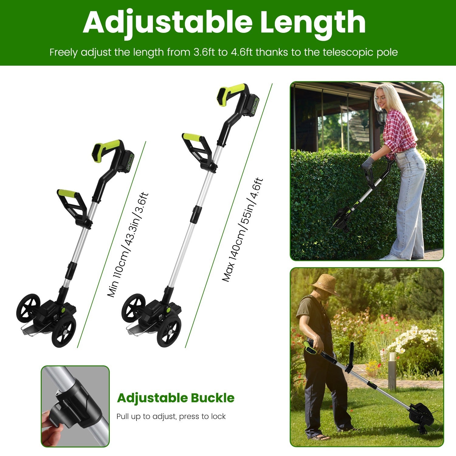1Set 21V Electric Weed Edger Cordless String Trimmer With 2Pcs3000mAh Batteries 3.6-4.6FT Length 90 Degree Rotatable Angle Saw Blades Steel Blades String Blades Fedex Shipping