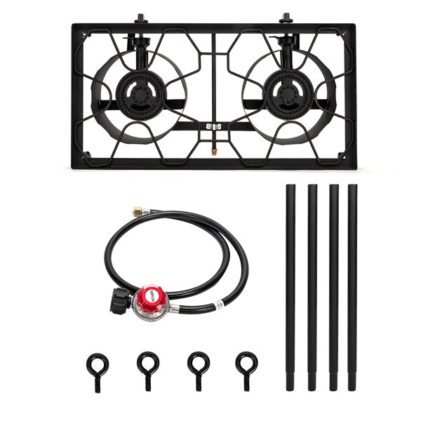 Rectangular Double Eyed Four Legged Gas Burner