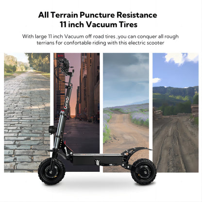 Electric Scooter With Seat, 6000W Power Dual Motor Top Speed 50MPH 60V 35Ah Battery 50 Miles Range, 11 Inch Off-Road Tires For Street Commuting And Limit Offroad - Outdoor Chilling