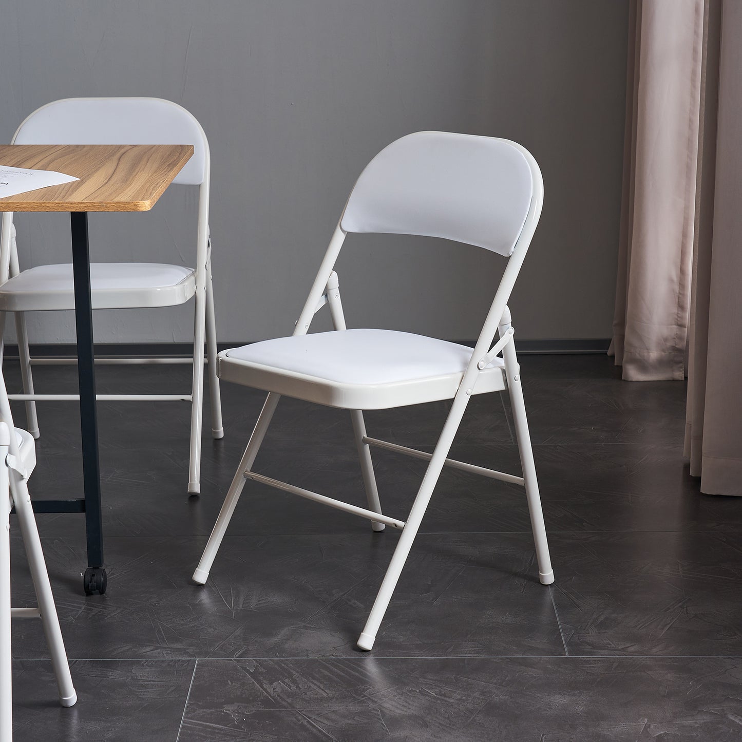 4PCS Upholstered Folding Chair 40x45x78cm