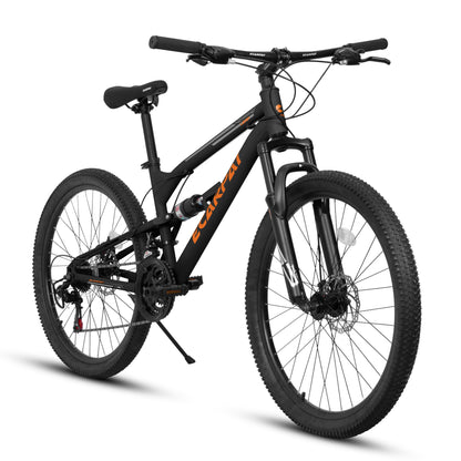 A26207 26 Inch Steel Frame Shock Fork Plus Shock Absorber 21-speed Unisex Mountain Bike
