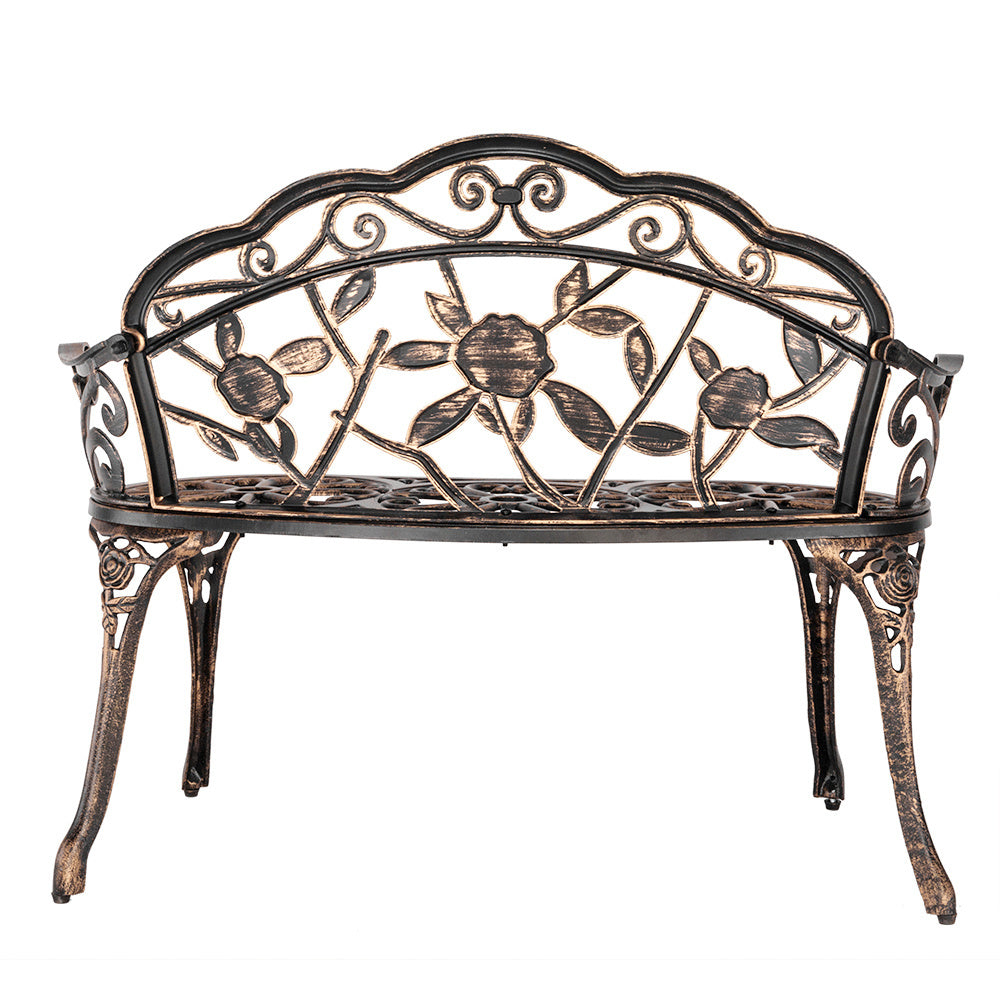 Cast Aluminum Outdoor Courtyard Decoration Garden Leisure Rose Bench Sturdy Durable Outdoor Products XH