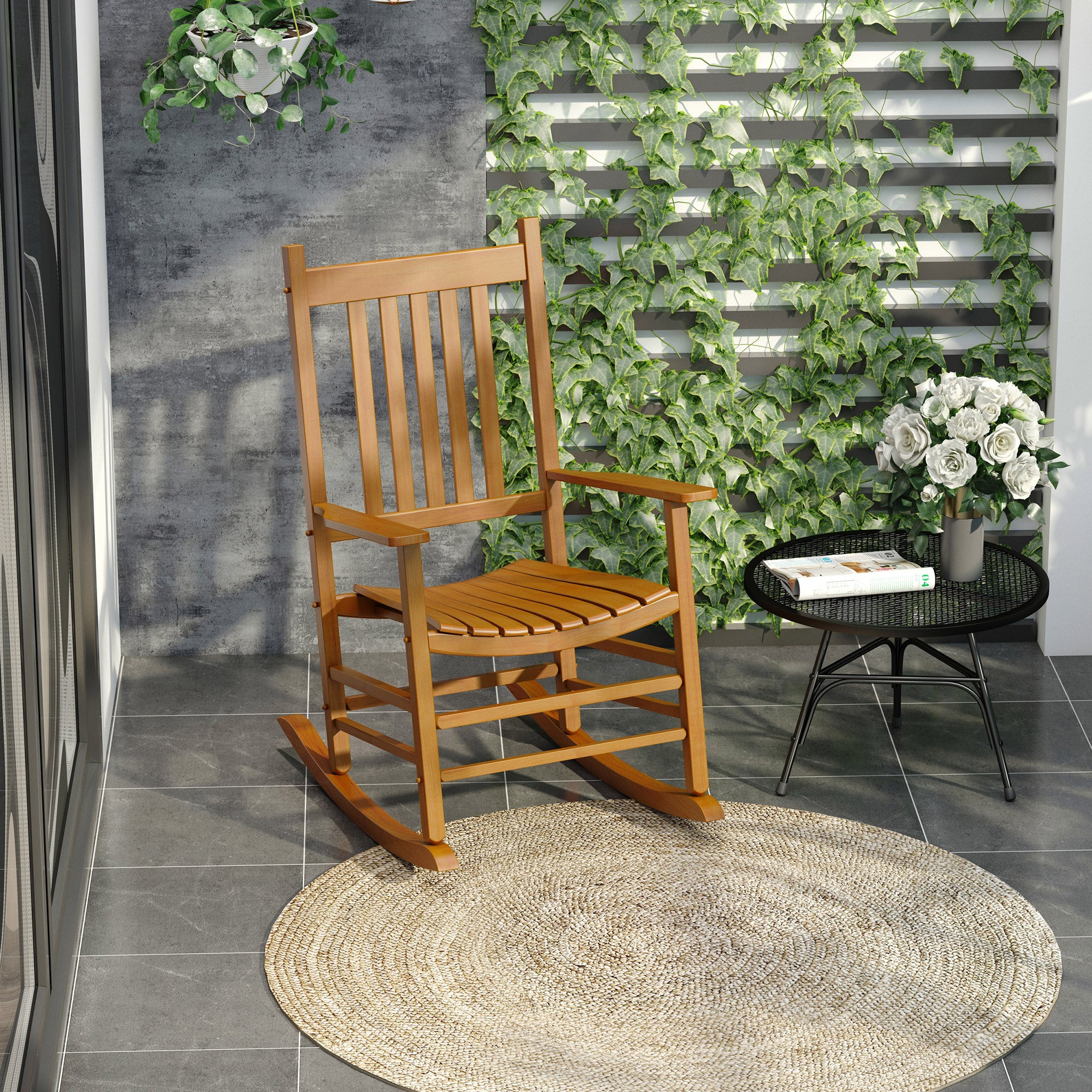 Outdoor Rocking Chair with Armrests