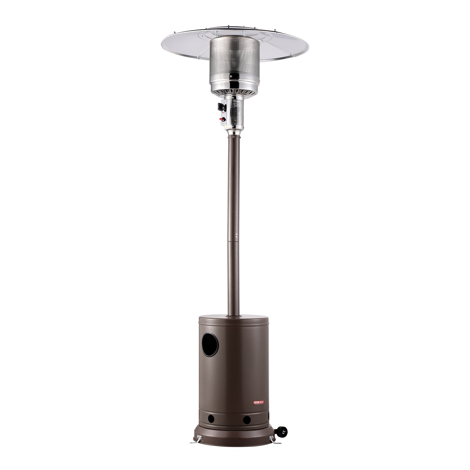 VEVOR Propane Patio Heater 50000BTU Tall Hammered W Round Table Outdoor Bronze