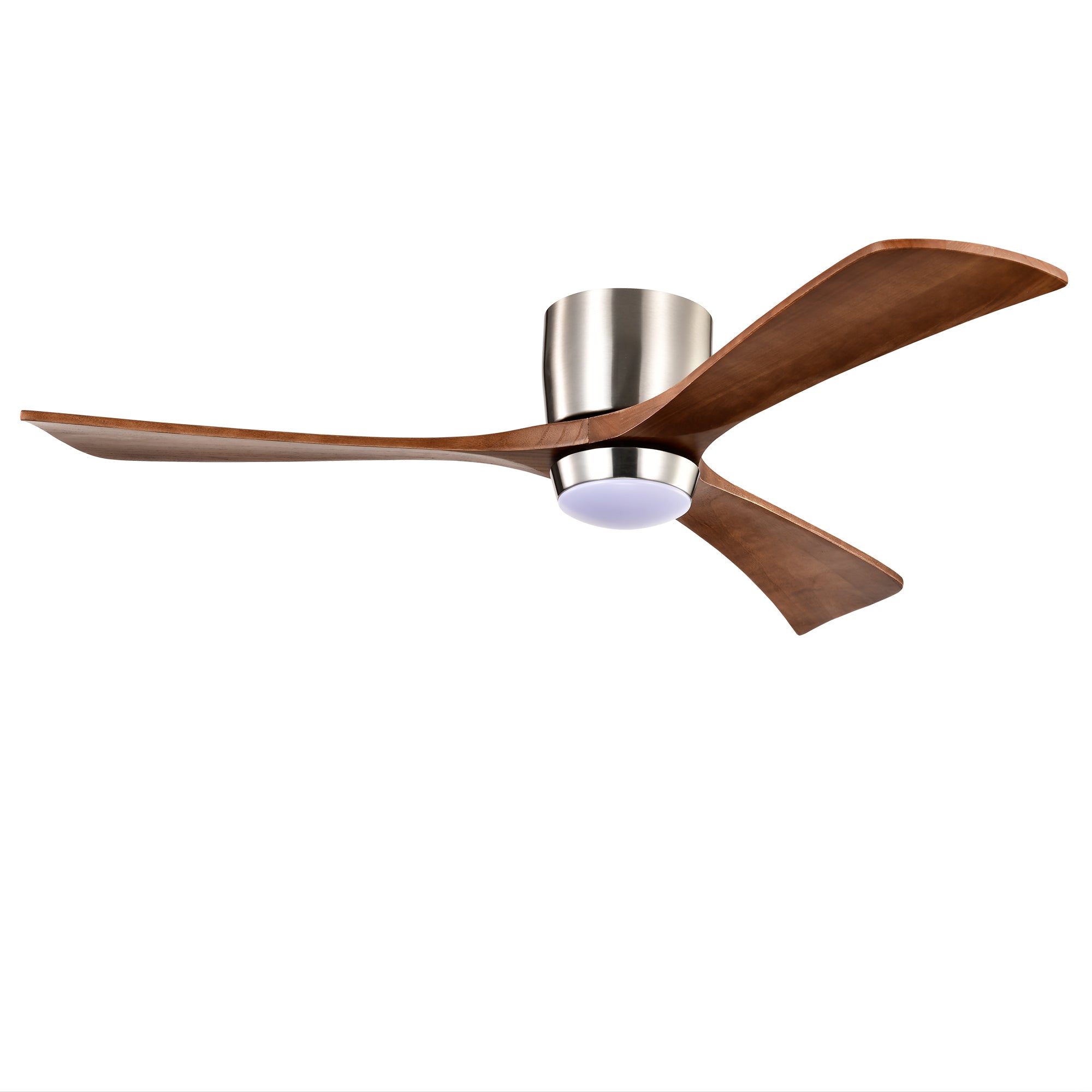 Ceiling Fan With Lights Remote Control, Quiet DC Motor 3 Wood Blade Ceiling Fans 6 Speed Levels, Reversible Ceiling Fan, For Patio Living Room, Bedroom, Office, Indoor. Stain Nickel Walnut