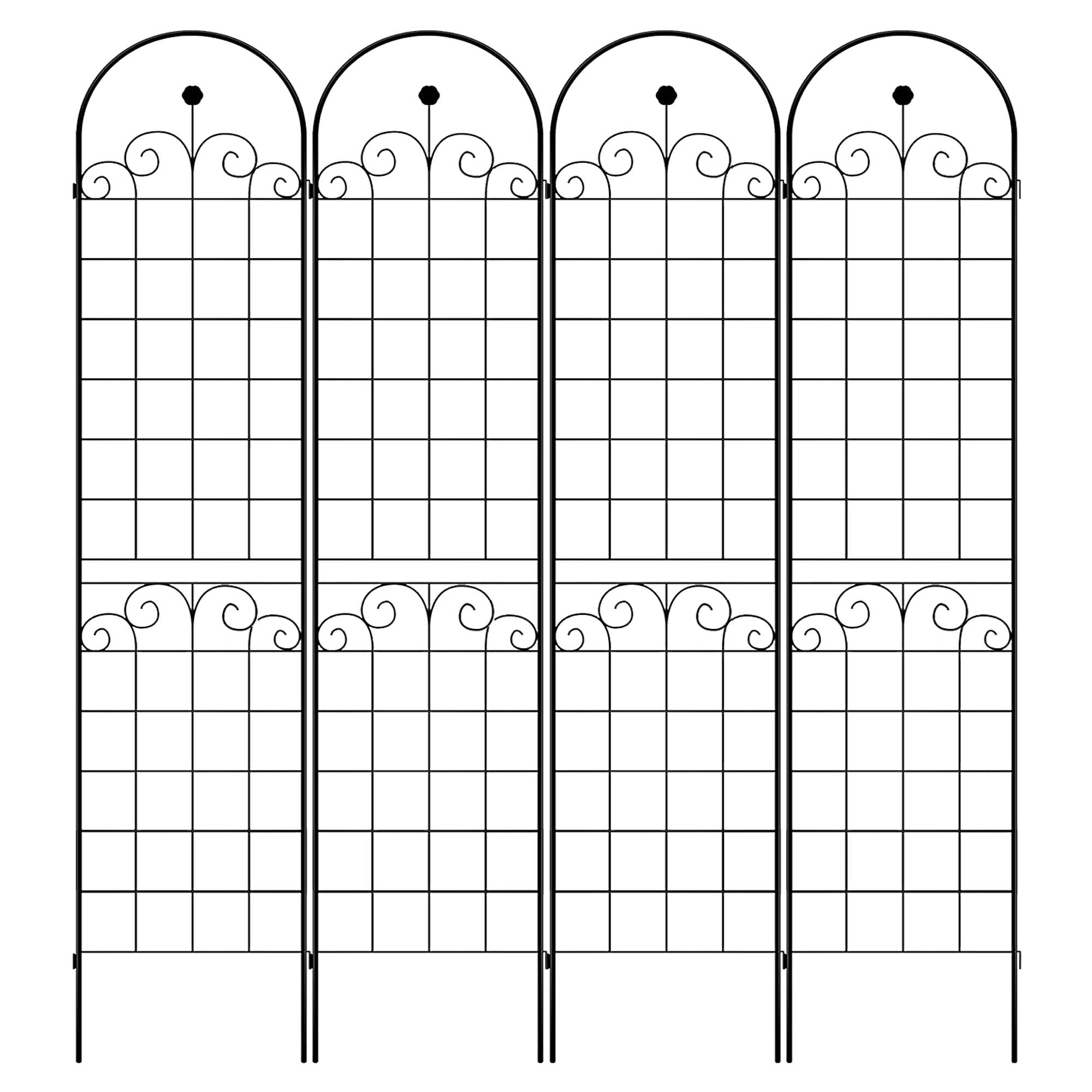 4 Pack Metal Garden Trellis For Climbing Plants Outdoor Netting Trellis