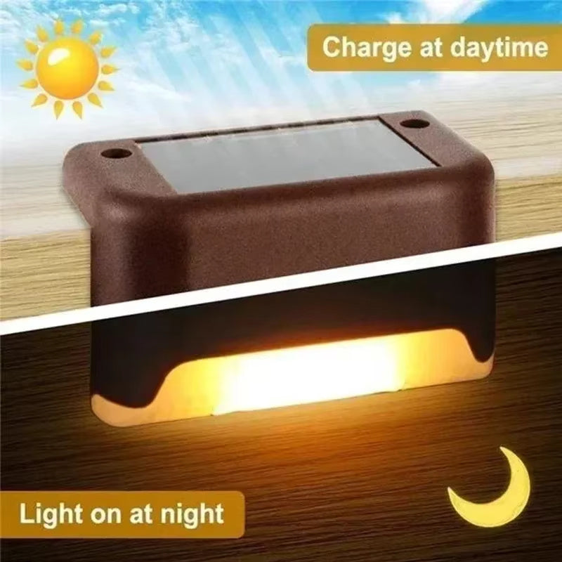 4 Solar LED Bright Deck Lights Outdoor Garden Patio Railing Decks Path Lighting Outdoor Garden Light Deck Lamp Solar Stairs Light - Outdoor Chilling