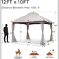 Soft-topped Metal Gazebo With Mosquito Nets And Sun Blinds