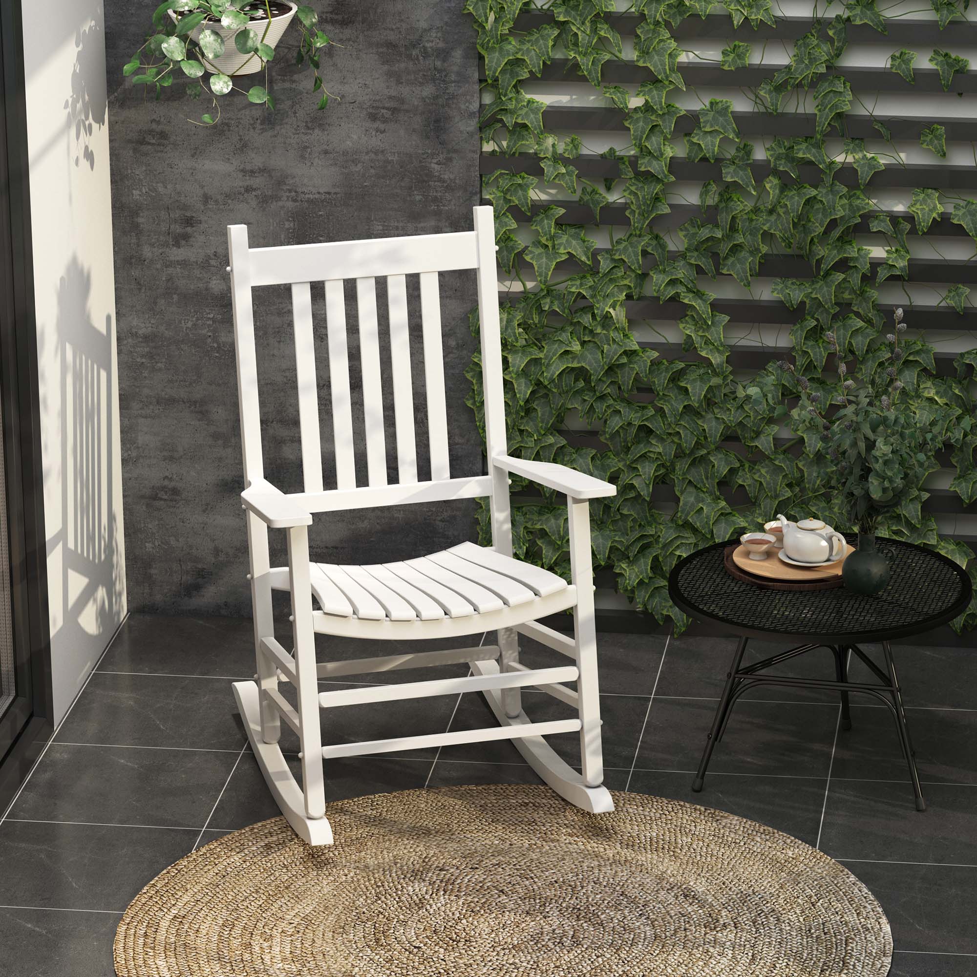 Outdoor Rocking Chair with Armrests