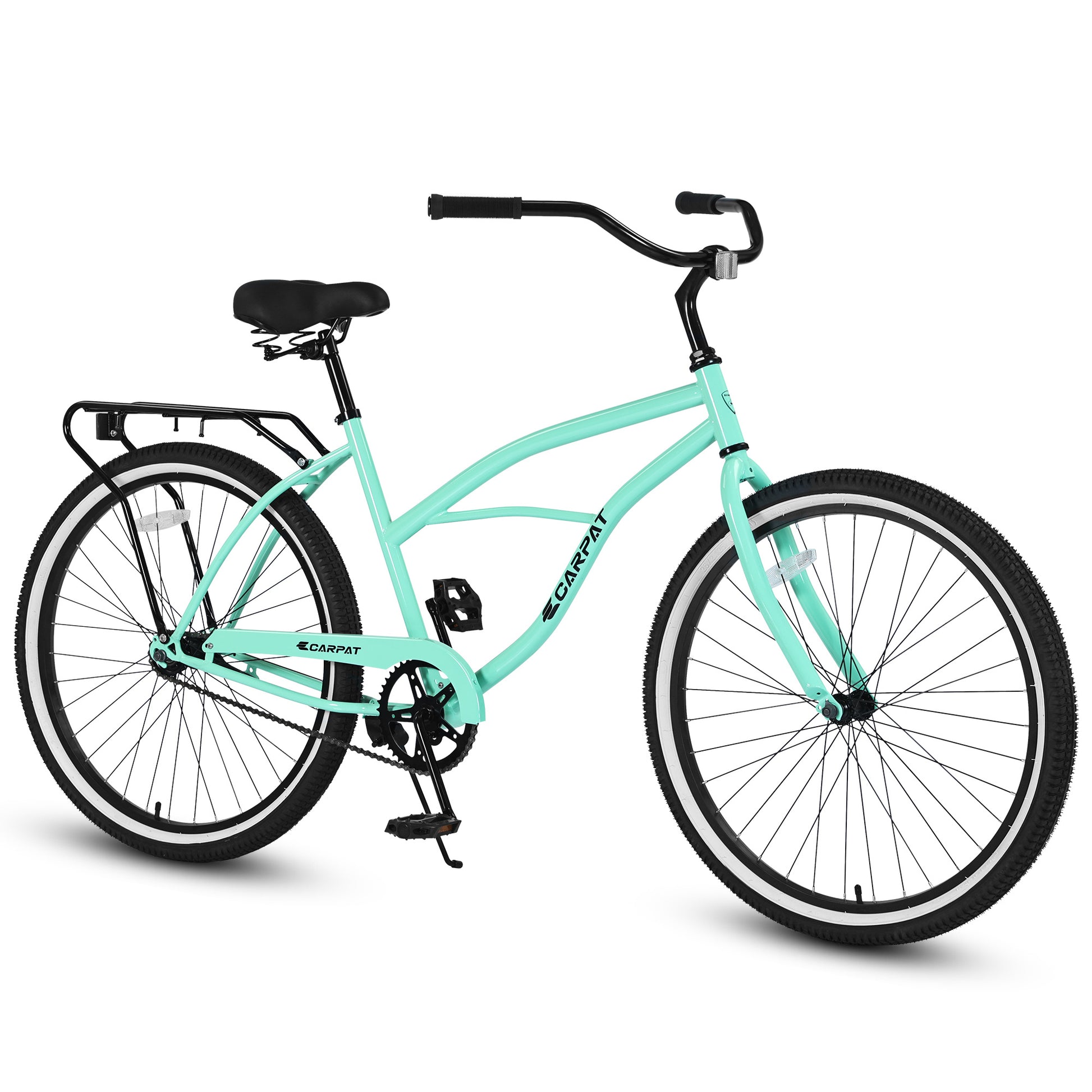 S26204 26 Inch Beach Cruiser Bike For Men And Women, Steel Frame, Single Speed Drivetrain, Upright Comfortable Rides, Multiple Colors - Outdoor Chilling