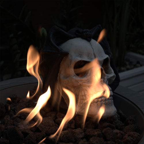 Fire Pit Demon Skull Gas Log For Ventless  Vent Free, Propane, Gel, Ethanol, Electric, Outdoor Fireplace And Fire Pit, Halloween Decor - Patent Pending