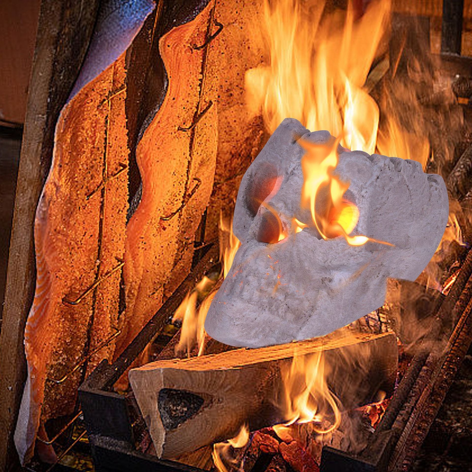 Ceramic Skull Stove Barbecue Party Horror Decoration Props - Outdoor Chilling