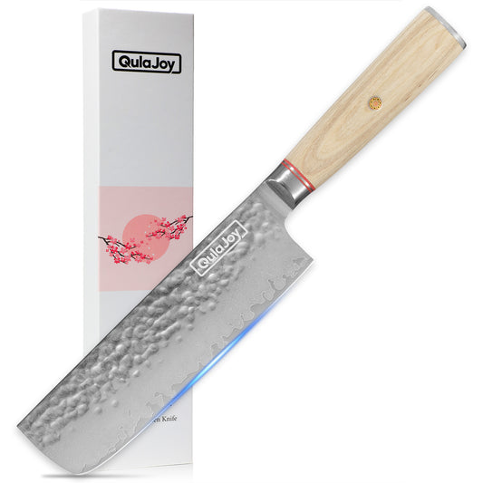 Qulajoy Nakiri Knife 6.9 Inch, Professional Vegetable Knife Japanese Kitchen Knives 67-Layers Damascus Chef Knife, Cooking Knife For Home Outdoor With Ergonomic Wood Handle