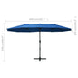 vidaXL Garden Parasol with Aluminum Pole 181.1"x106.3" Blue