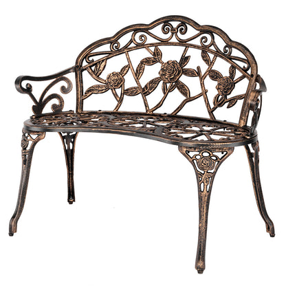 Cast Aluminum Outdoor Courtyard Decoration Garden Leisure Rose Bench Sturdy Durable Outdoor Products XH