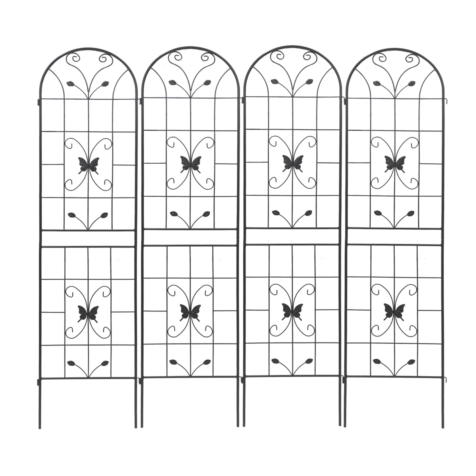 4 Pack Metal Garden Trellis 86.7x19.7Rustproof For Climbing Plants Outdoor - Outdoor Chilling