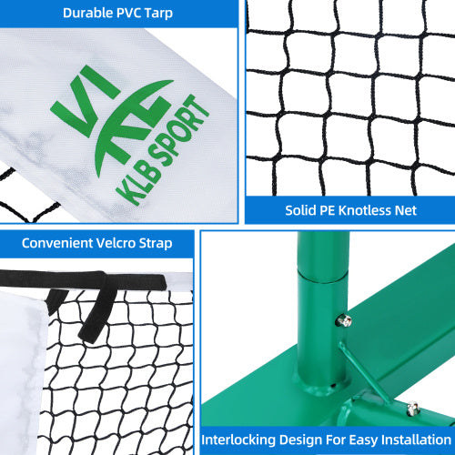 22 FT Pickleball Net, Steady Metal Frame, Easy Setup For All-Weather Resistant Play In Backyards, Outdoor Indoor Driveways And Garages