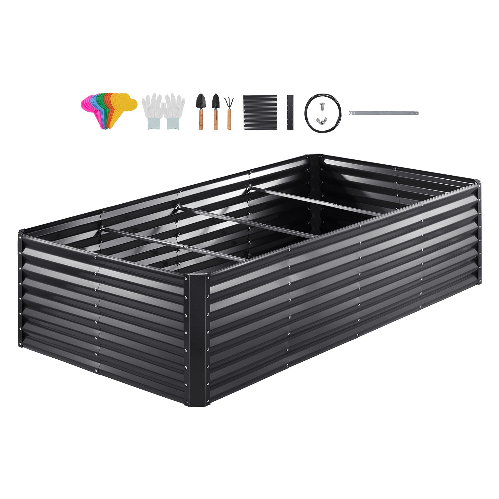 VEVOR Galvanized Raised Garden Bed Planter Box 94.5x47.2x23.6inch Flower Vegetable - Outdoor Chilling