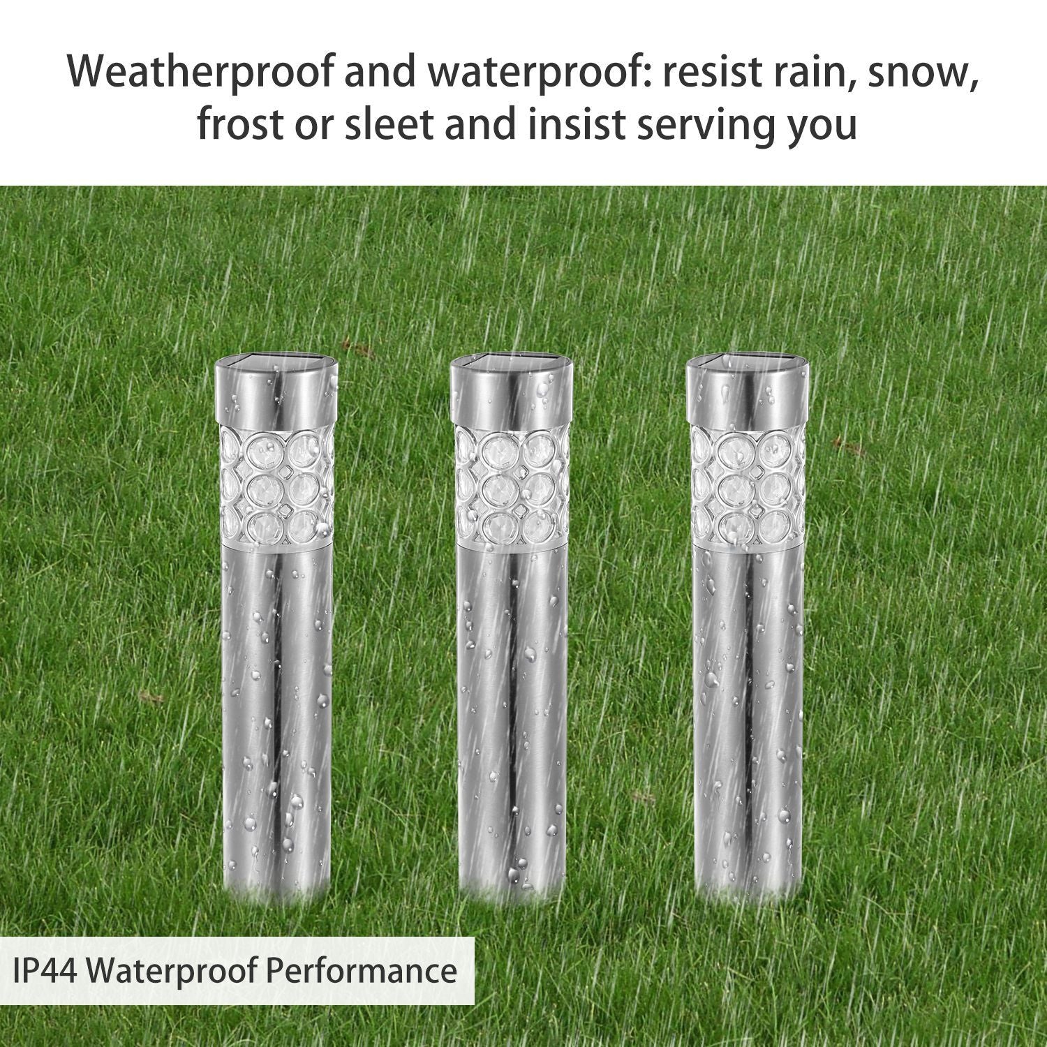 6Pcs Solar Pathway Light IP44 Waterproof 3 RGB Color Changing For Yard Garden Pathway Walkway