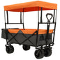 480Lbs Collapsible Wagon With Canopy,Wagon Stroller With 7 All-Terrain Wheels, Lightweight Foldable Wagon, Large Capacity For Camping, Shopping, Sports, And Garden Use,purple With Mosquito Net